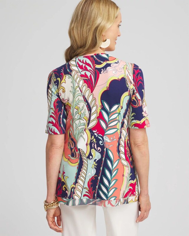 Touch of Cool Abstract Draped Tunic - image 3